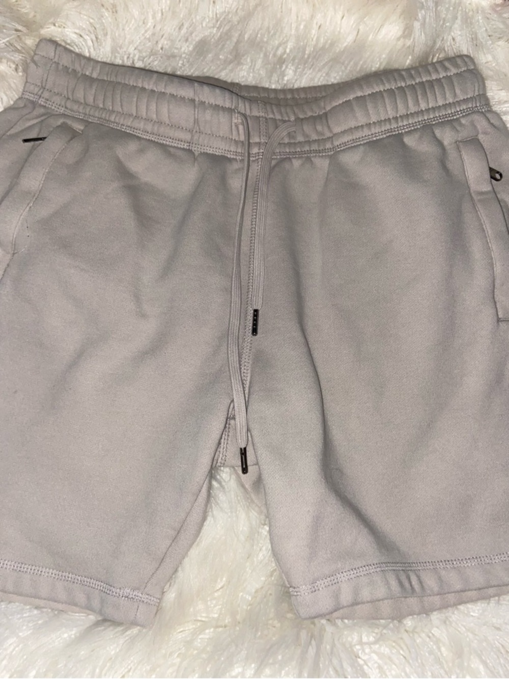 Men's Athletic Drawstring Shorts in Light Taupe